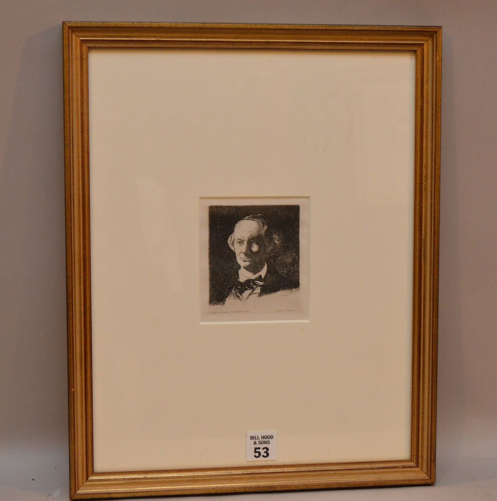 Edouard Manet (French 1832 - 1883) Etching, "Portrait (1 of 3)