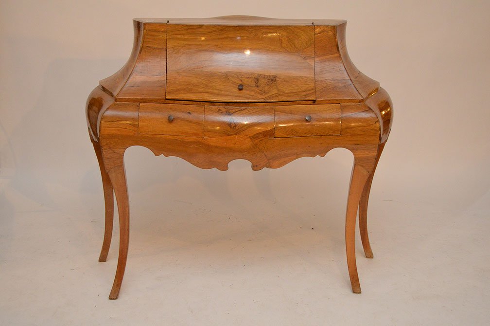 Italian burl desk, 38"h x 38"w (1 of 7)