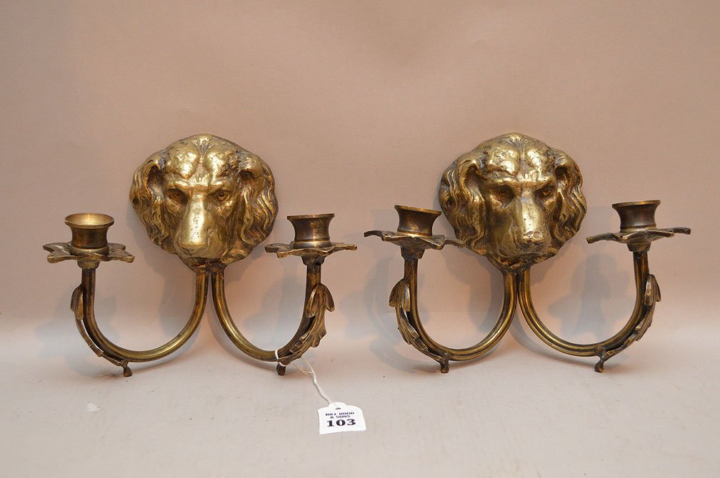 Pair Figural Bronze Two Light Sconces.  Condition: (1 of 3)