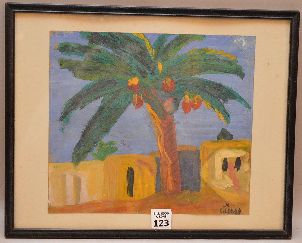 Russian painting, gouache on paper signed M. Sarian, 9" (1 of 5)