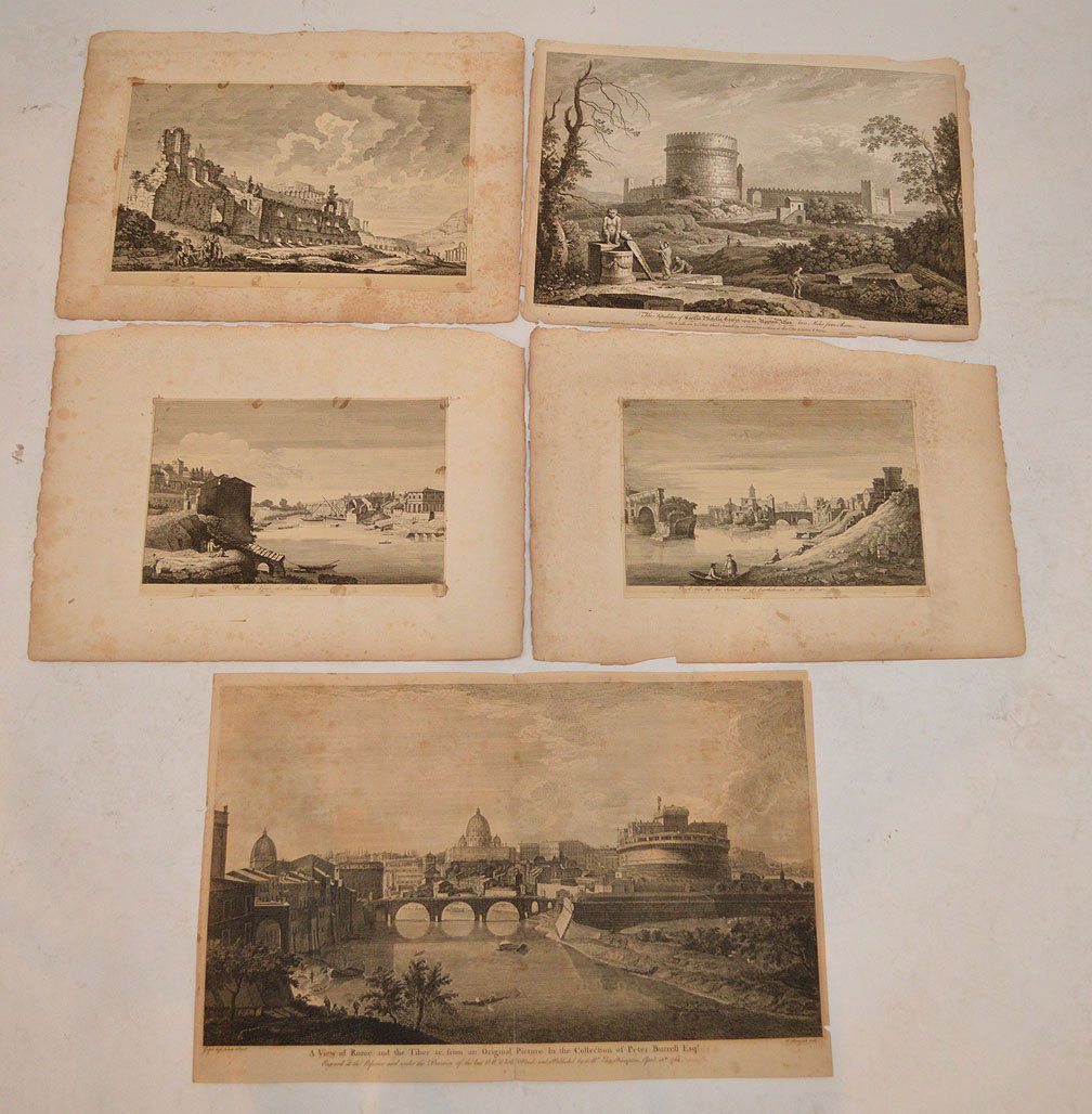 5pc. Misc Antique Etchings incl: Giovanni Battista (1 of 9)