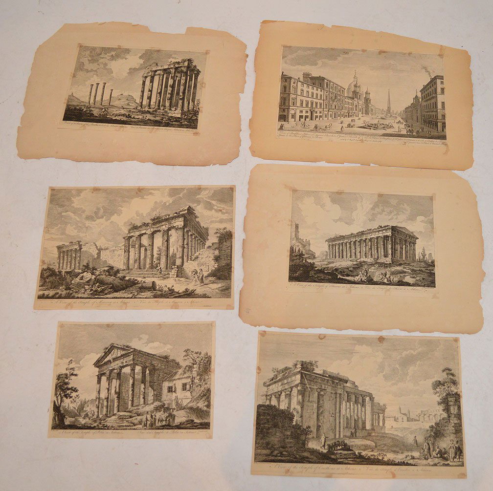 6pcs-  4 Le Roy, Julien David (French 18th Century) (1 of 6)