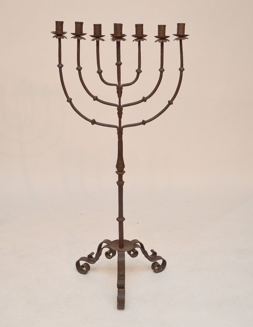 Iron, 8 light standing candelabra, 50"h (1 of 4)