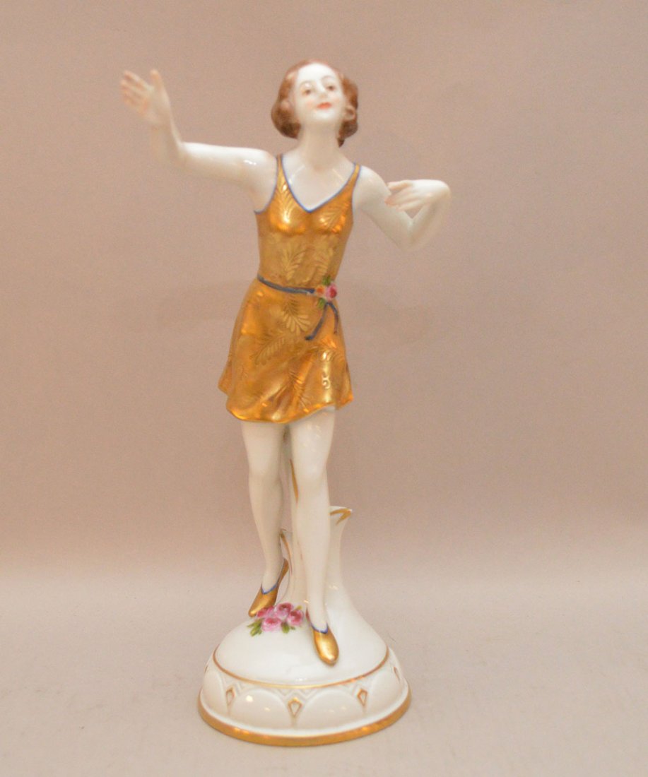 German porcelain ballerina, 9 3/4"h (1 of 6)