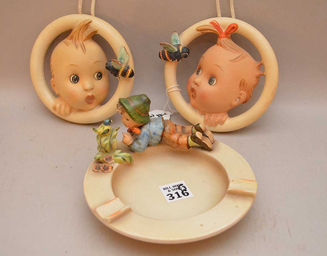 3 Hummels, (Full Bee), ashtray and 2 babies with bumble (1 of 5)