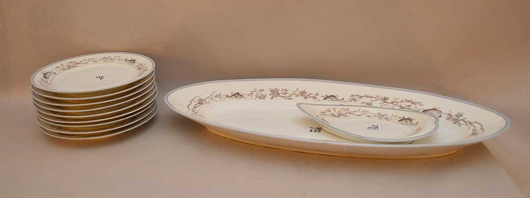 Large Limoges 22 1/2"L floral, fish and leaf design (1 of 4)