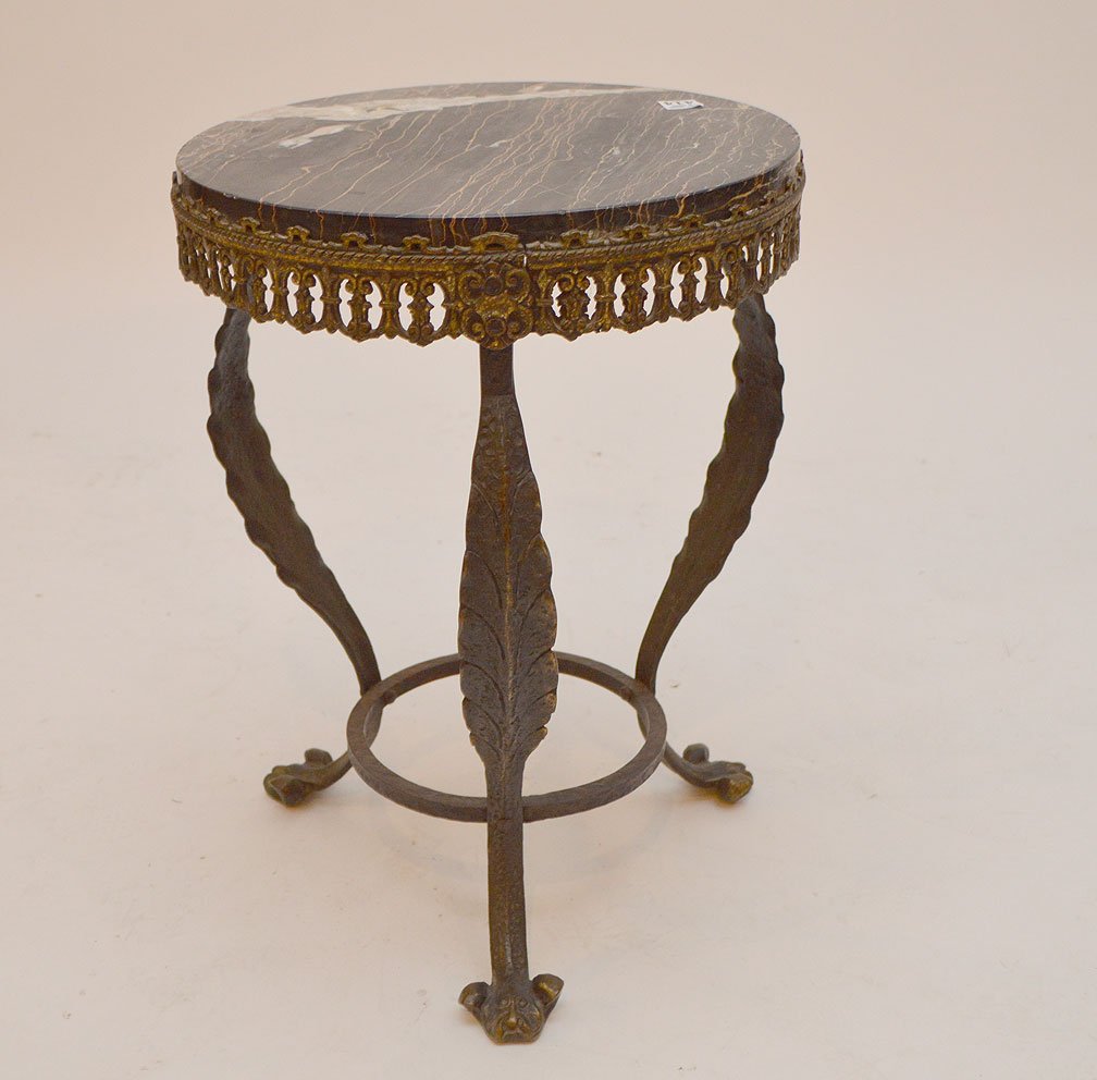 Occasional side table with black marble top, 21"h x (1 of 3)