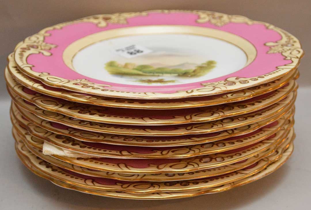 10 Antique English Porcelain Plates.  Condition: good (1 of 5)