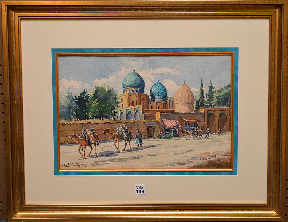 Louis Comfort Tiffany (AMERICAN, 1848-1933) Watercolor, (1 of 5)
