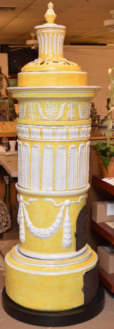 Porcelain Continental stove in a Swedish manner, 86"h (1 of 6)