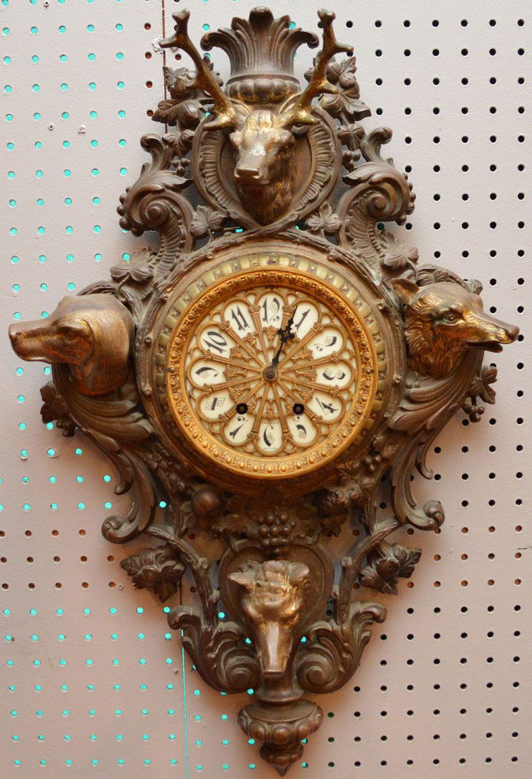 Tiffany & Co. (stamped on face) 19th c. bronze ornate (1 of 6)