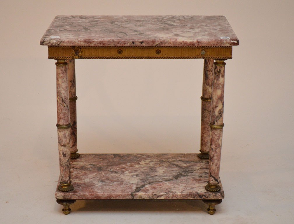 Marble 2 tier occasional table, 22 1/2"h x 21"w x 11"d (1 of 5)