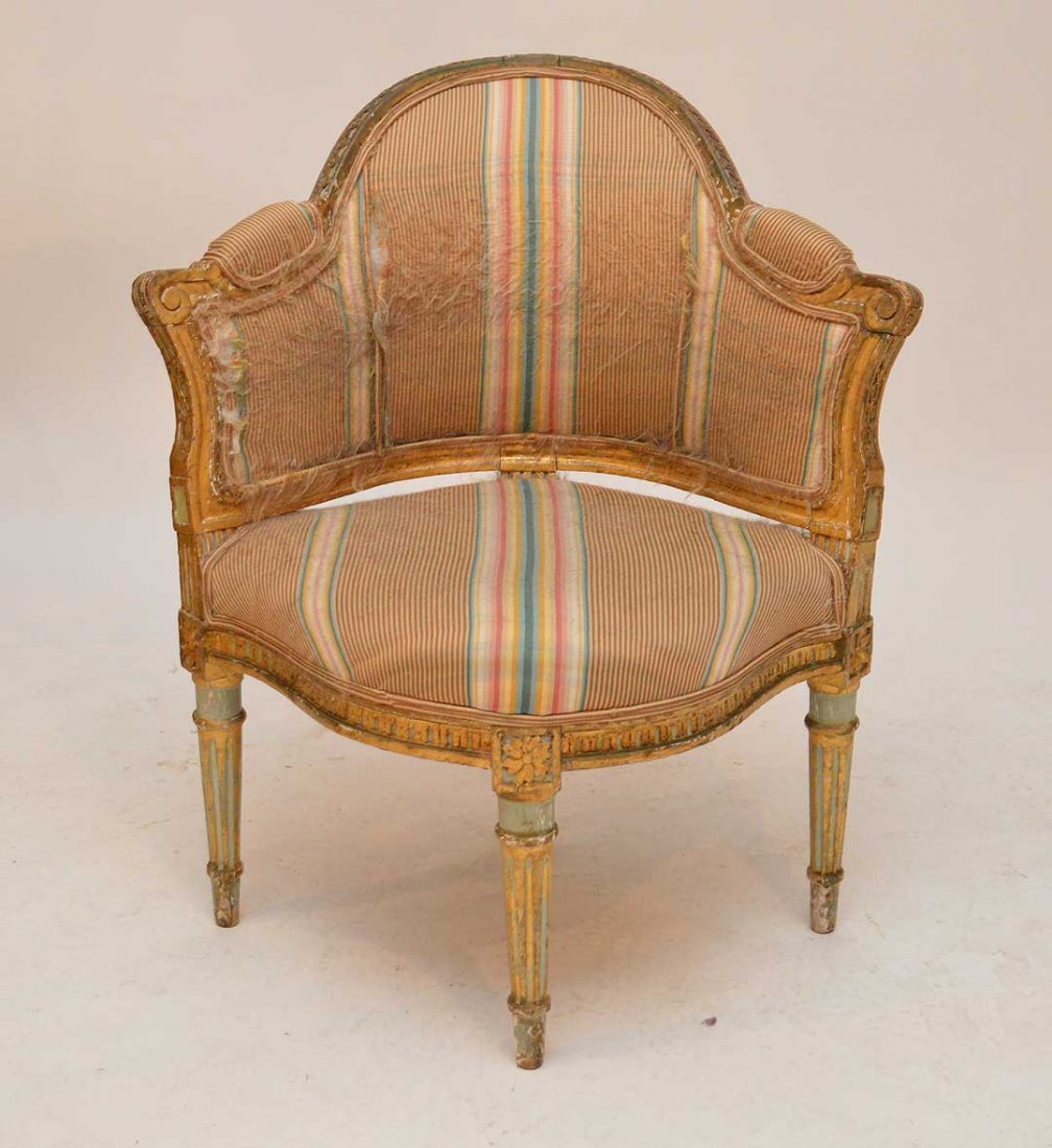 Diminutive French painted corner chair, needs (1 of 5)
