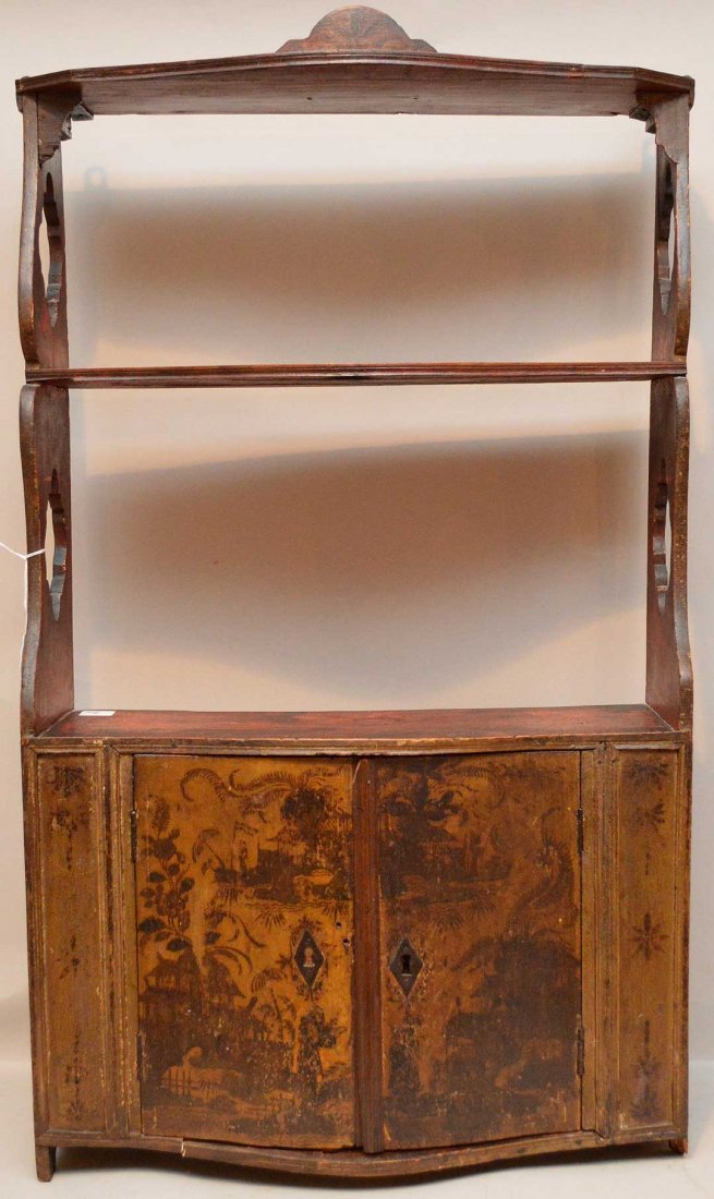 Continental 18th century hanging shelf, Chinoiserie (1 of 5)