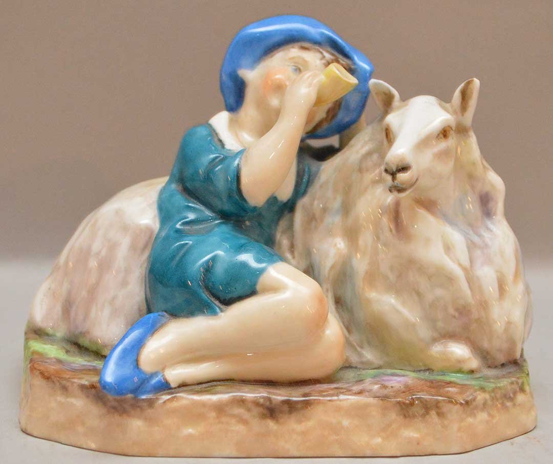 Royal Worcester "Little Boy Blue", 3 5/8"h x 4 1/2"w: Royal Worcester "Little Boy Blue", 3 5/8"h x 4 1/2"w