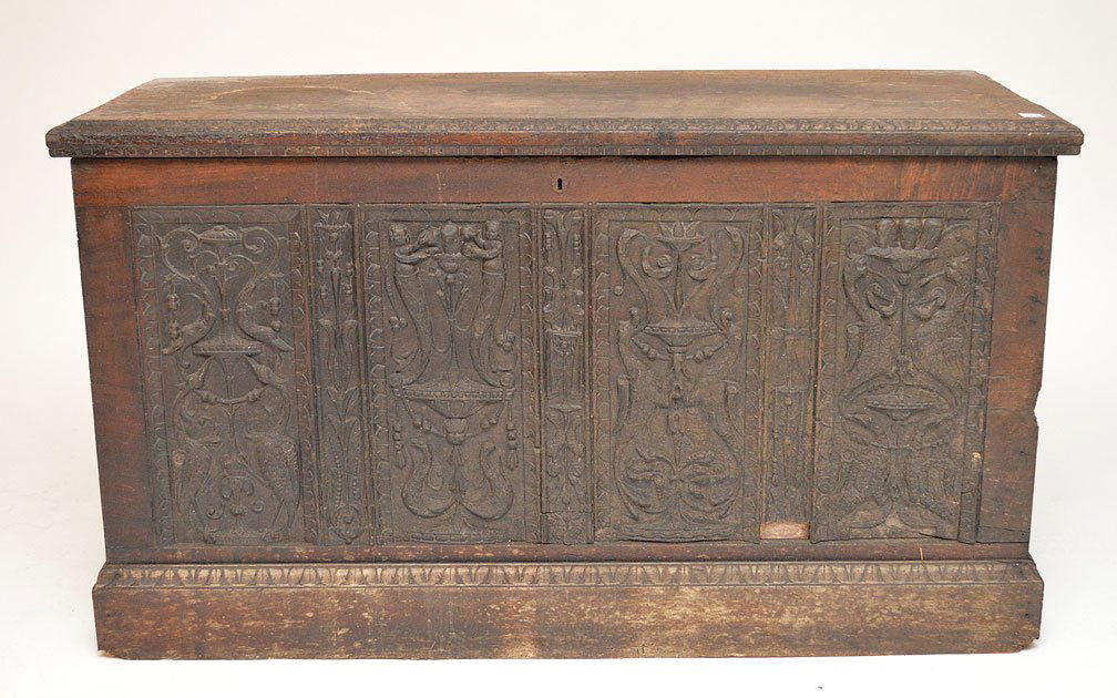 Mizner style, beach weathered wood storage chest, (1 of 6)