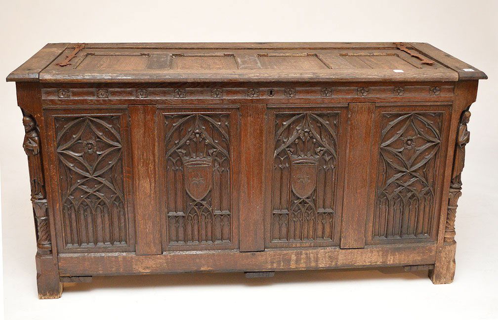 Mizner style, beach weathered wood storage chest, (1 of 6)