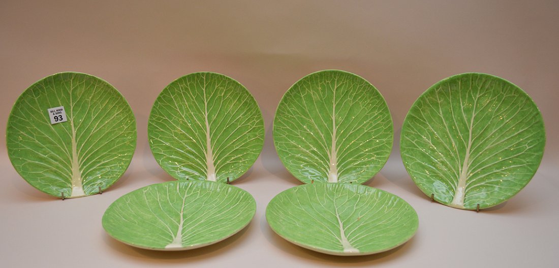 6 lettuce leaf plates, stamped Dodie Thayer, Jupiter, (1 of 5)