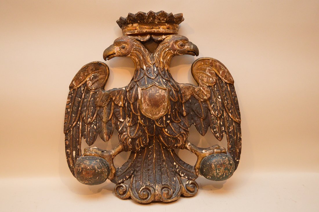 Carved painted early eagle (1 of 3)