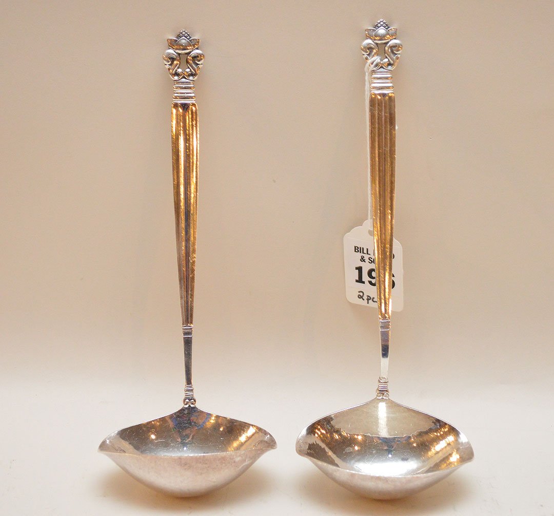 Two Jensen Sterling "Acorn" Ladles.  Condition: good (1 of 4)