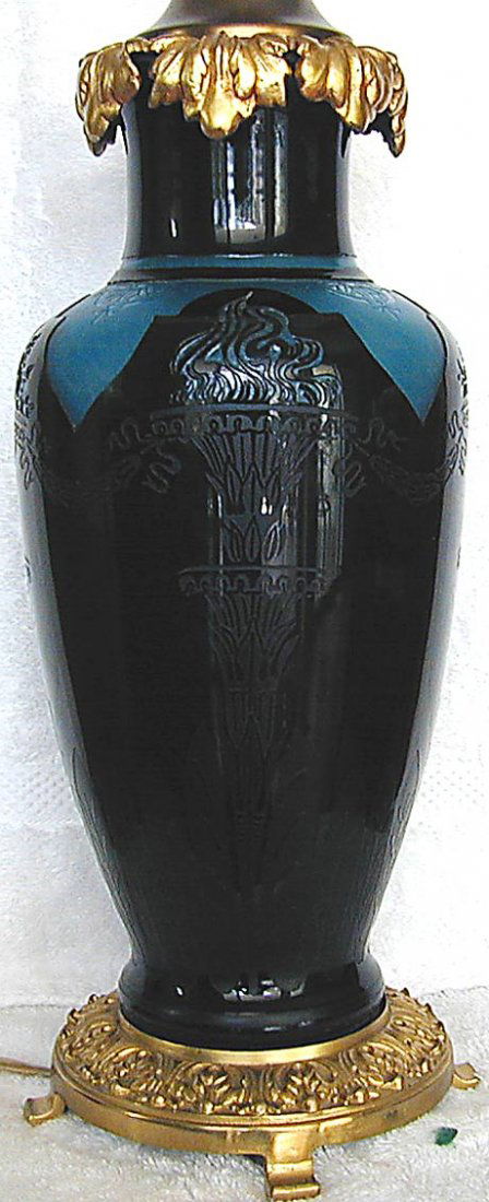 Steuben Plum Jade Lamp 21"H A fine early 20thc Carder (1 of 9)