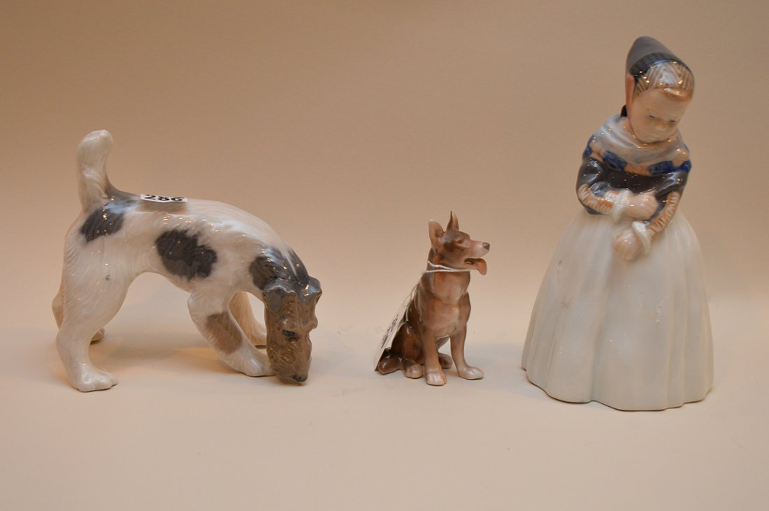 2 B&G figurines and 1 Royal Copenhagen figure (7 3/4"h) (1 of 3)