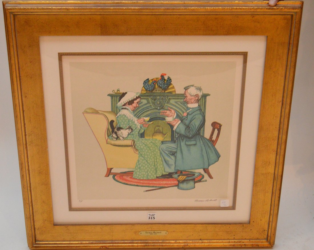 Lithograph by Norman Rockwell hand signed and AP in (1 of 5)