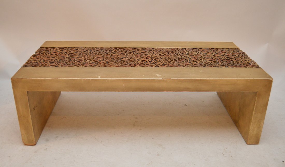 Phyllis Morris signed , circa 1980's "Hollywood Glam": Phyllis Morris signed , circa 1980's "Hollywood Glam" designer coffee table, 171 4/"h x 56"w x 29"d