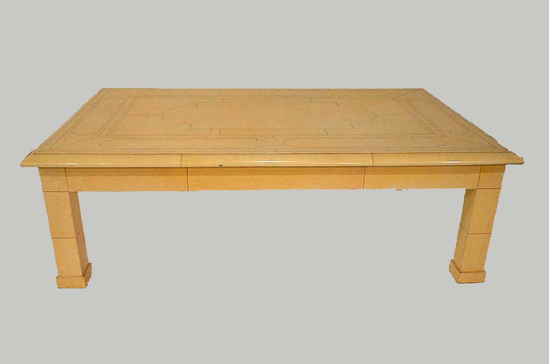 Faux ivory coffee table, Jean Roger, France, 16"h x (1 of 4)