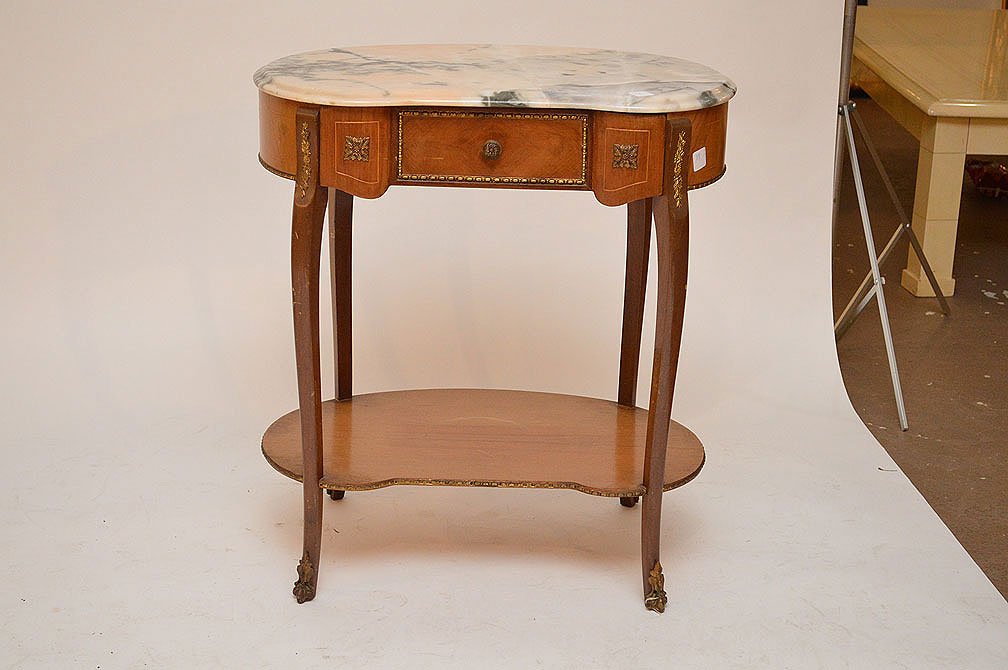 Kidney shape occasional French style table, single (1 of 2)
