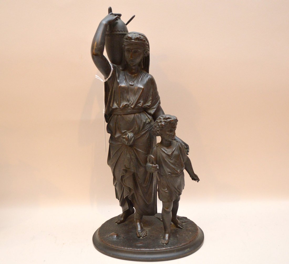 Bronze Sculpture signed L. Pilet peasant Mother & Child (1 of 10)