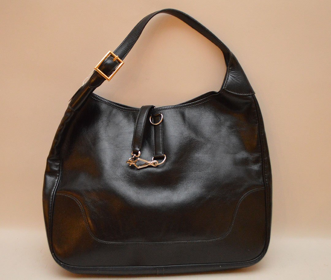 Hermes black leather "Trim" bag (excellent condition) (1 of 7)