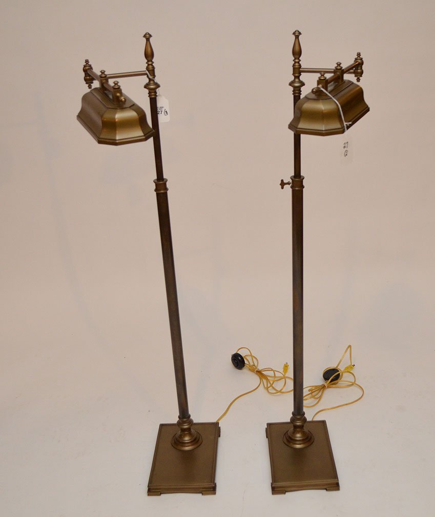 Pair solid brass floor lamps (1 of 3)