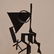 Modern Iron Sculpture signed Uldall, 34" tall on custom - 2