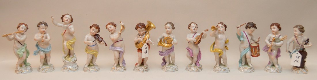 12pc. Dresden figural band, 5 7/8"h to 6 1/2"h (violin (1 of 9)