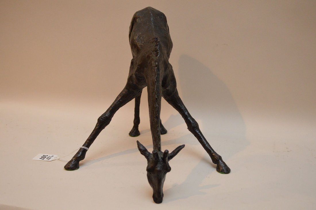 Bronze Giraffe Sculpture Signed EG on the leg. (1 of 5)