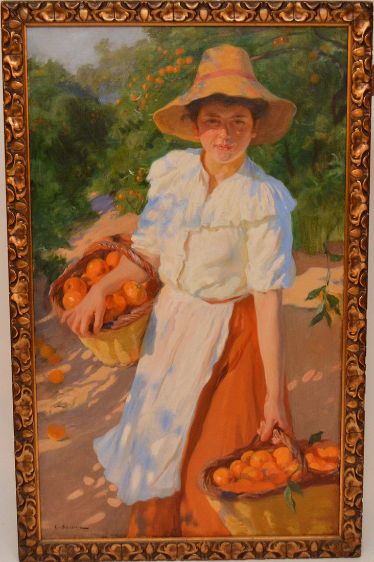 Laureano Barrau (Spain 1863 - 1957) oil on relined (1 of 6)