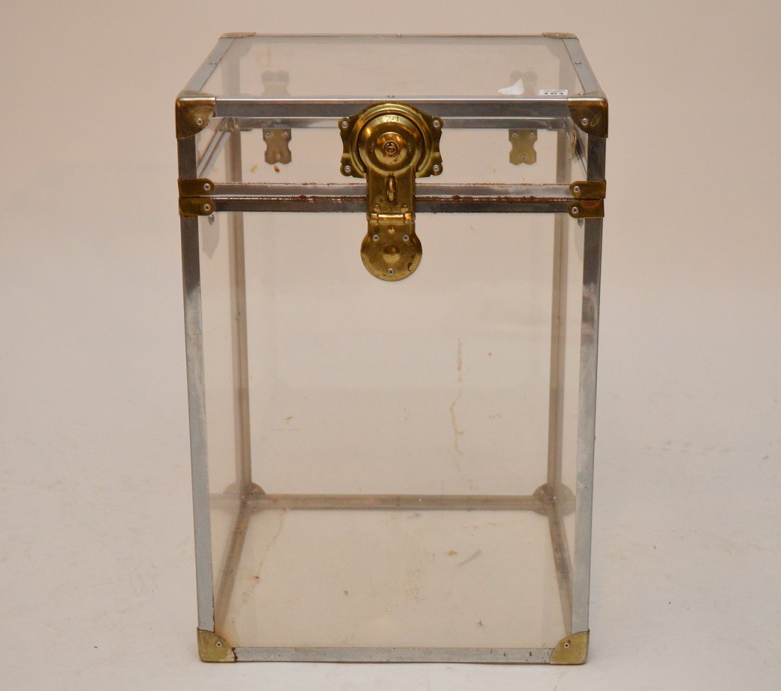 Lucite & Metal Trunk.  Condition: minor normal wear. (1 of 3)