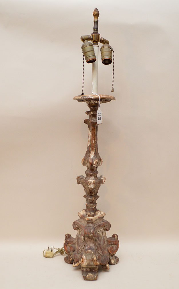 18th/19th Century Carved Pricket Stick electrified and (1 of 4)