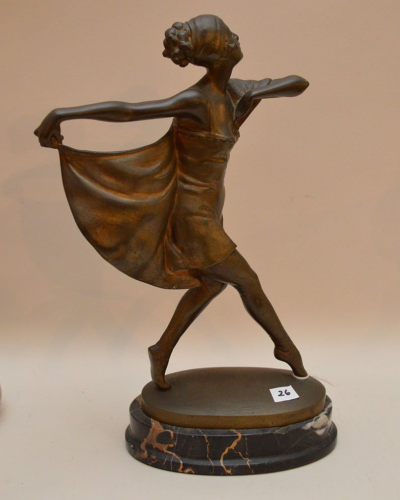 Bronze Dancer Signed Lorenzl on a marble base. (1 of 7)