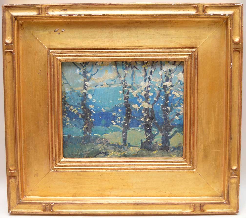 James Scott, oil on board, "Cherry Blossoms" 8" x 10" (1 of 5)