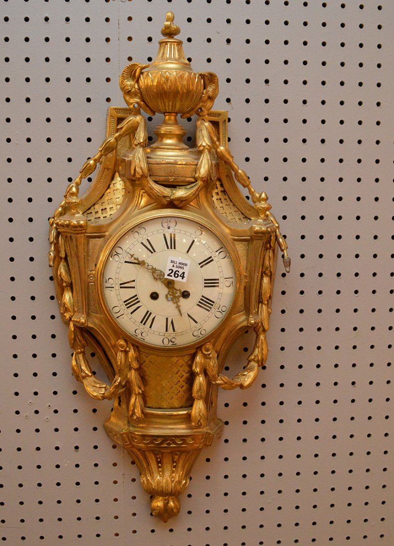 French bronze Cartel clock, 22"h x 11 1/2"w (1 of 3)