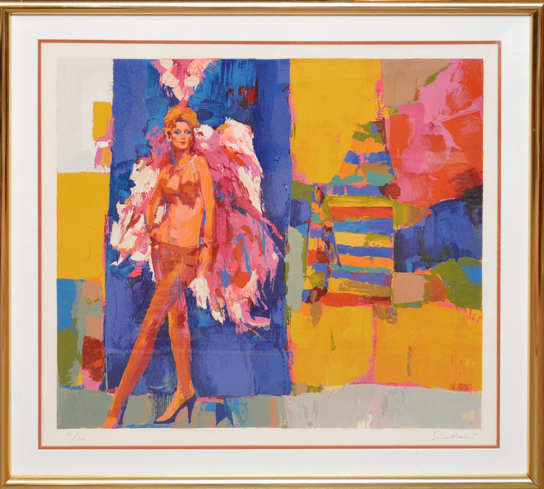 NICOLA SIMBARI, ITALIAN (B.1927) Silkscreen: NICOLA SIMBARI, ITALIAN (B.1927) VERA (from the Cirque suite), color silkscreen, 46,300, pencil numbered left side and signed lower right margin. 28 1/2 x 31 1/4 inches (image)