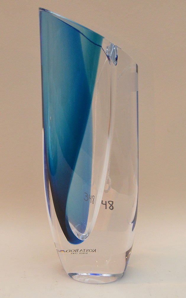 2 Kosta Boda Glass Vases.  Larger Ht. 11" Smaller H. 9 (1 of 9)