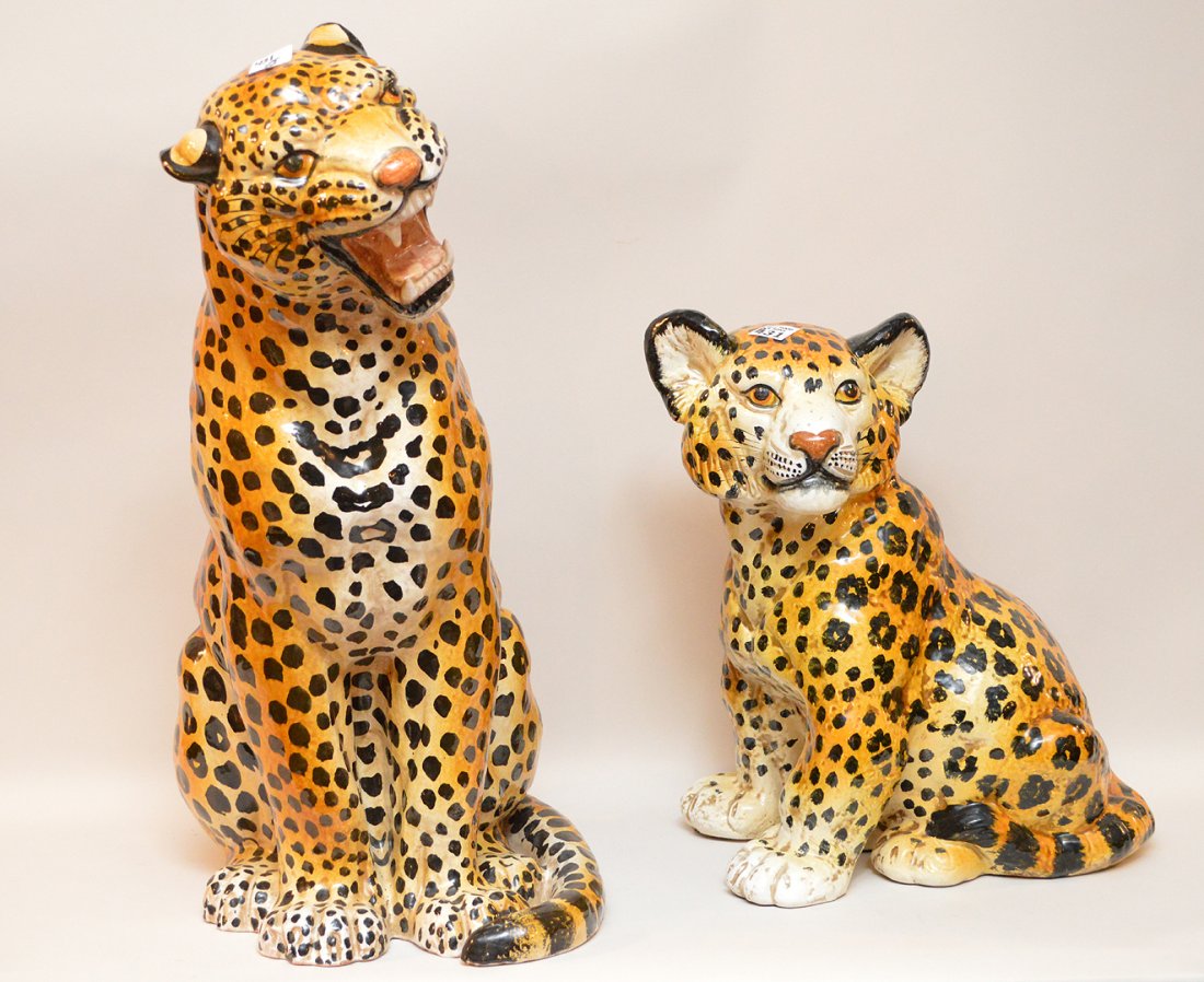 Mature Cheetah (22"h x 10 1/8"w) AND Cheetah cub (15"h (1 of 4)