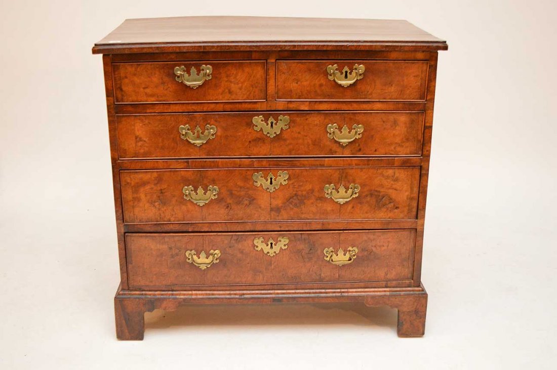 Continental 4 drawer chest, veneer is dry on sides, (1 of 6)