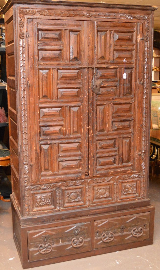18th Century Carved Walnut Cabinet raised on a later (1 of 5)