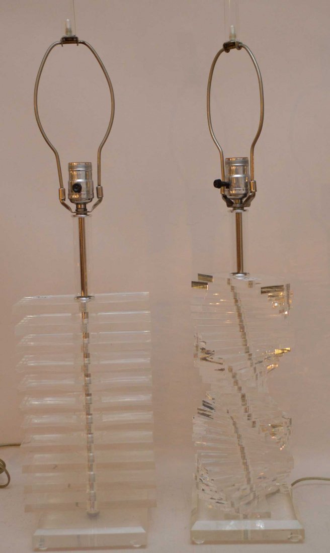 Two Lucite Lamps.  Socket Ht. 21" (1 of 3)