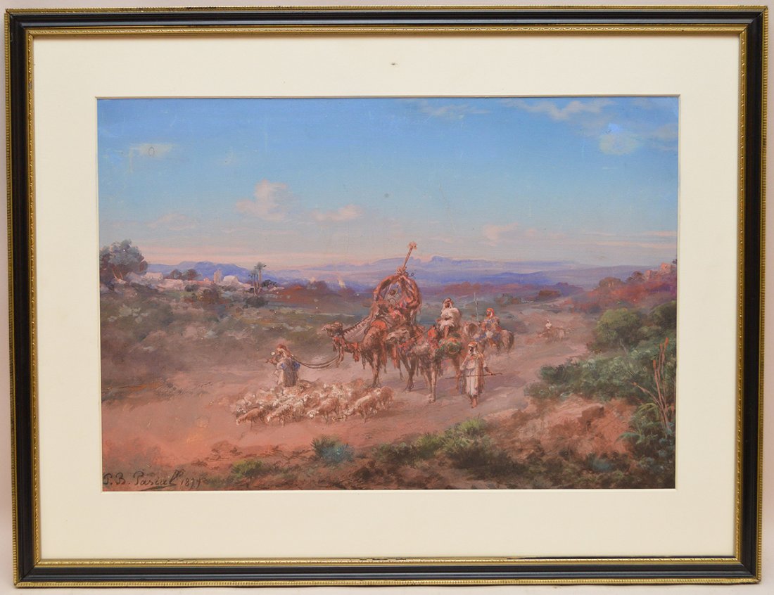 Paul Pascal (FRENCH, 1832-1903) Arabian Scene, Signed: Paul Pascal (FRENCH, 1832-1903) Arabian Scene, Signed "P. Pascal 1899" lower left. Gouache and Watercolor on Paper. Sight measuring 15 1/4" by 21 1/4".
