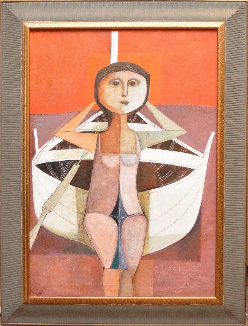 Lucio Ranucci (ITALIAN, 1925) oil on canvas, "La Posa (1 of 5)